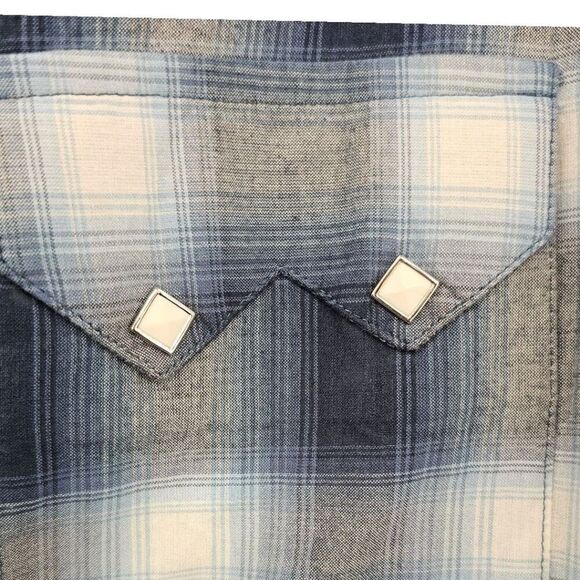 Rockmount Ranchwear Mens XL Plaid Square Pearl Snap Western Shirt - Picture 3 of 12